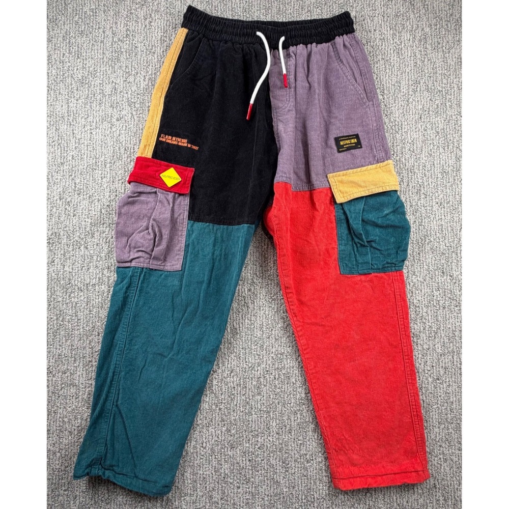 Aelfric Eden Cargo Pants Mens 2XL Multicolor Colorblock Corduroy Streetwear